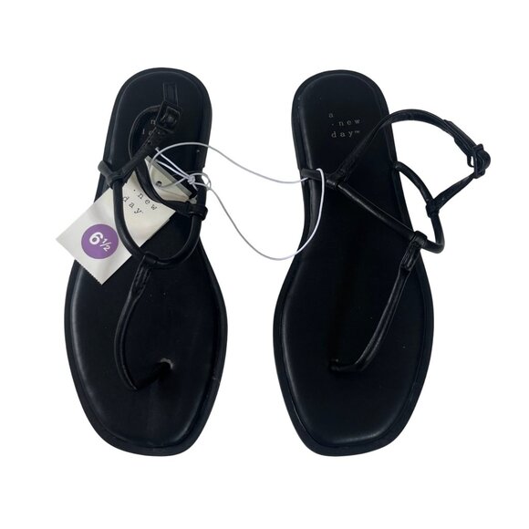 A New Day Tiffany Sandals Womens Size 6.5 Black New Memory Foam - Picture 2 of 9